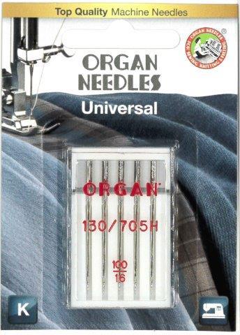 Organ Universal Sewing Needle 5-Pack Size 100/16