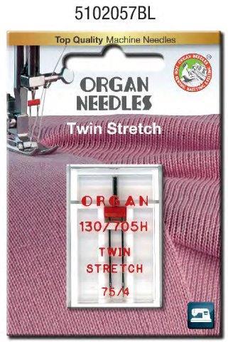 Organ Sewing Needle Twin Stretch Sizes 2.5mm and 4.0mm