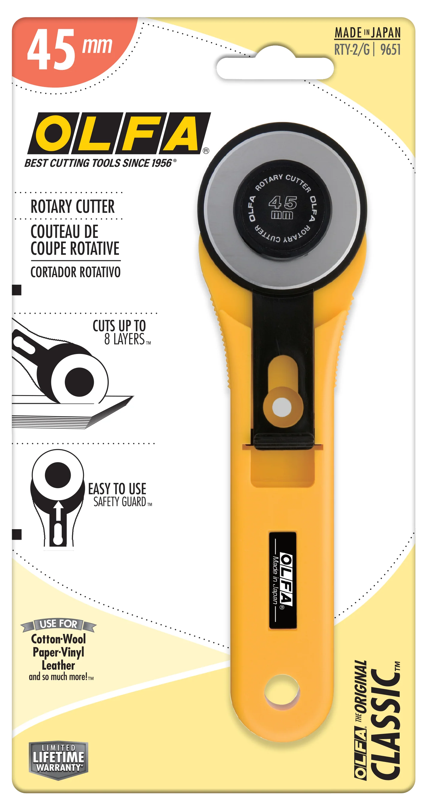 Olfa 45mm RTY-2/G Straight Handle Rotary Cutter