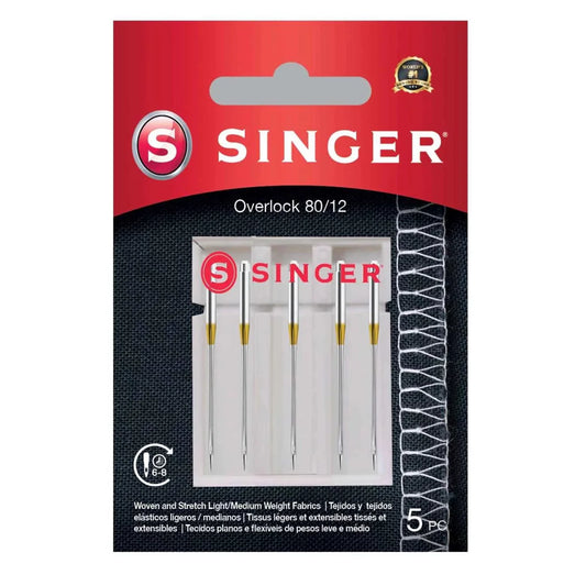 Singer Chrome ELX705 Overlock Needle 5 Pack Size 80/11 80/12