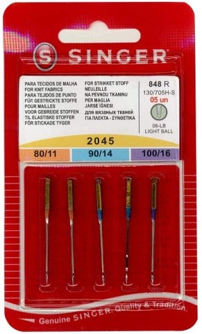 Singer Universal Ball Point/Stretch Needle 5 Pack Assorted Size 80,90,100
