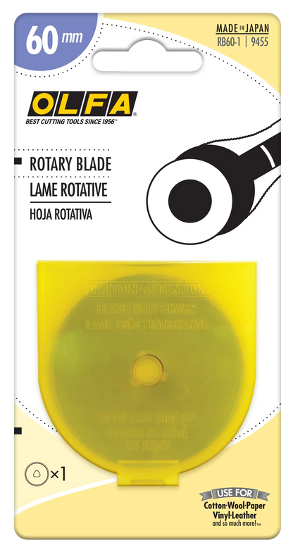 Olfa 60mm RB60 Tungsten Steel Rotary Blade 1 or 5 Pack