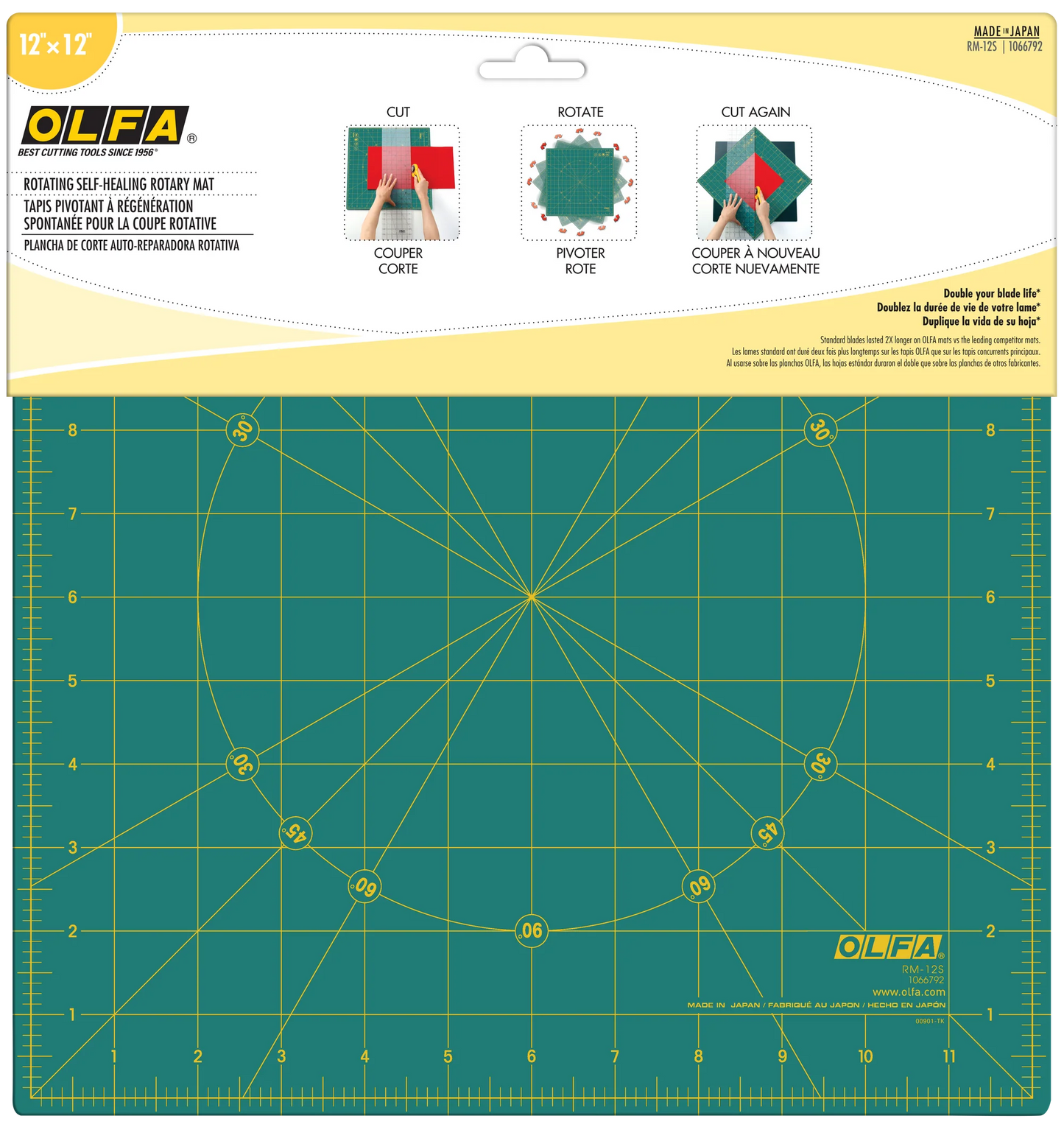 Olfa RM-12S 12" Rotating, Self-Healing Cutting Mat