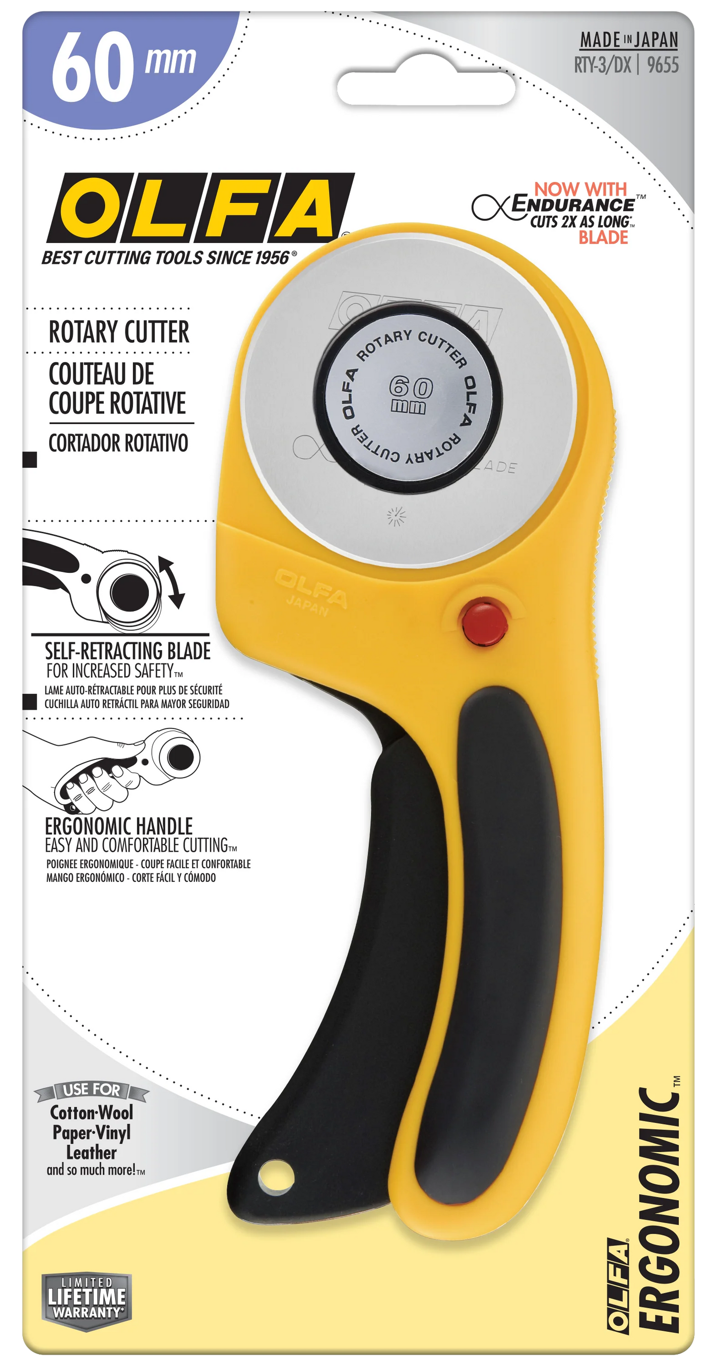 Olfa 60mm RTY-3/DX Ergonomic Rotary Cutter