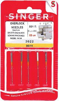 Singer Chrome ELX705 Overlock Needle 5 Pack Size 80/11 80/12