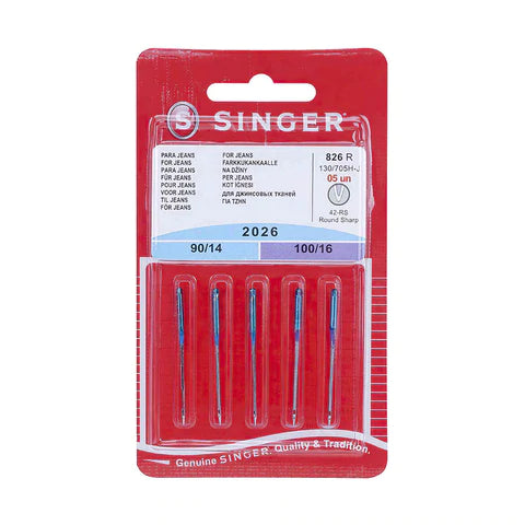 Singer Denim Jean Needle 5 Pack Assorted Size 90,100