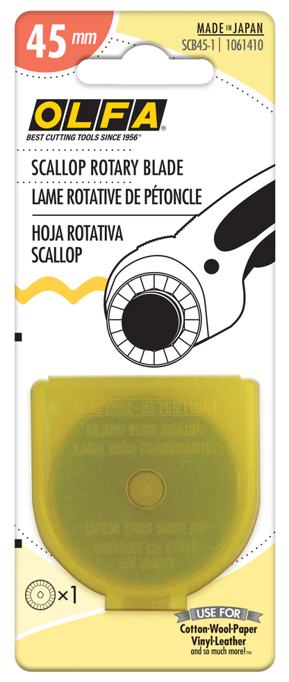 Olfa SCB45-1 Stainless Steel Scallop Blade, 1 Pack